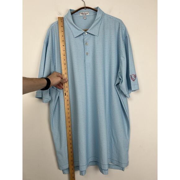 Peter Millar Summer Comfort Golf Polo Shirt 2XL Blue Geometric Preppy Active - Picture 9 of 9